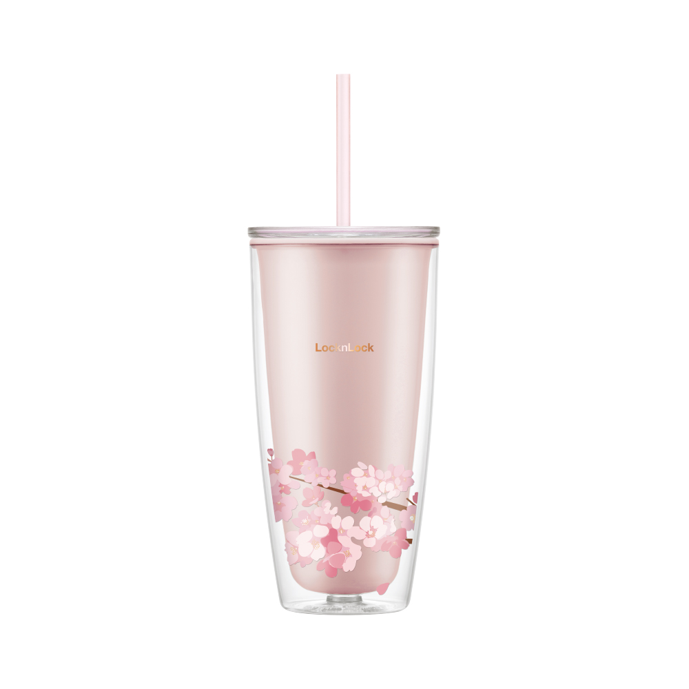 Ly Nhựa Hai Lớp LocknLock Double Wall Cold Cup Cherry Blossom 750ml - 2 Màu (Hồng, Trắng) - HAP509, , large image number 2